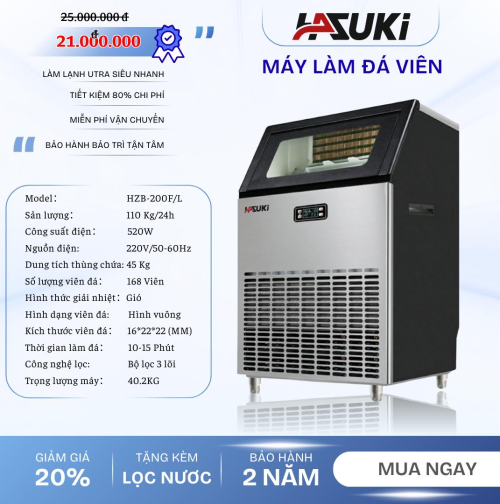 Máy làm đá viên HAZUKI 110kg/24h