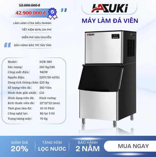 Máy làm đá viên HAZUKI 240kg/24h